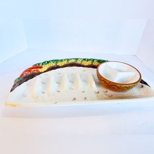 Vintage Collectible World Bazaar Inc Taco/ Salsa Platter